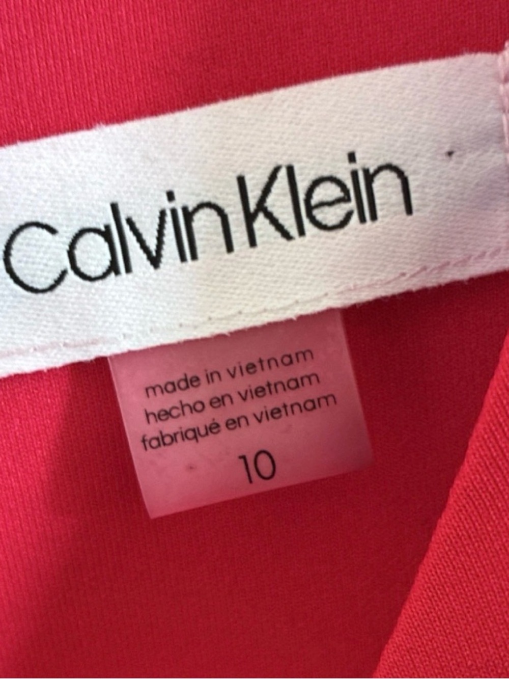 Calvin Klein Sleeveless Hot Pink Sheath Dress size10 women gold zipper - Picture 5 of 5